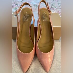 Pink patent leather sling back shoes 👠 👠👠